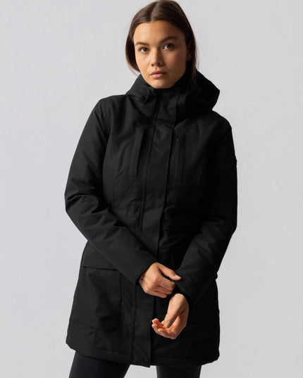 Women's Hooded High Neck Utility Parka Winter Coat
