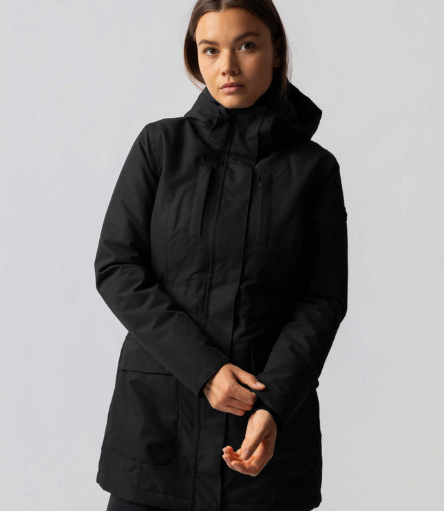 Women's Hooded High Neck Utility Parka Winter Coat