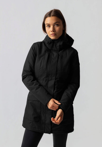Women's Hooded High Neck Utility Parka Winter Coat