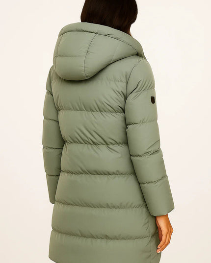 Women's Hooded Longline Quilted Winter Puffer Jacket