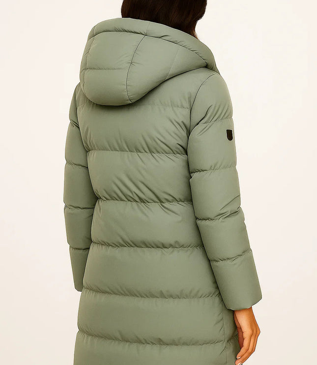 Women's Hooded Longline Quilted Winter Puffer Jacket
