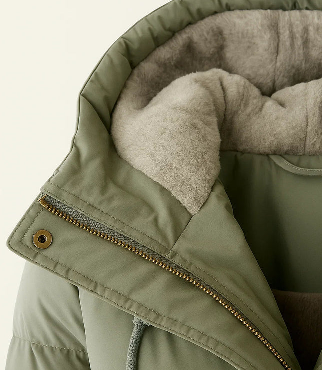 Women's Hooded Longline Quilted Winter Puffer Jacket