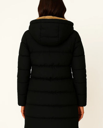 Women's Hooded Longline Quilted Winter Puffer Jacket