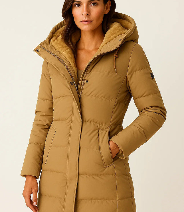 Women's Hooded Longline Quilted Winter Puffer Jacket