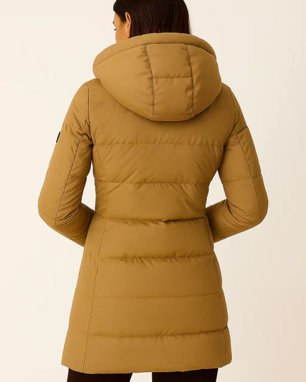 Women's Hooded Longline Quilted Winter Puffer Jacket