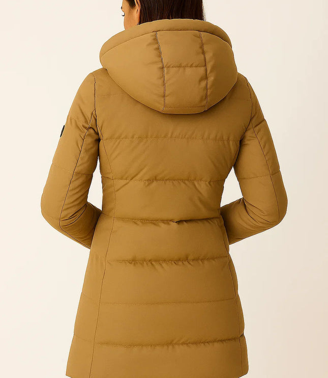Women's Hooded Longline Quilted Winter Puffer Jacket