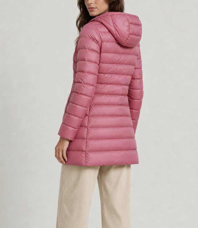 Women's Hooded Quilted Longline Winter Puffer Coat