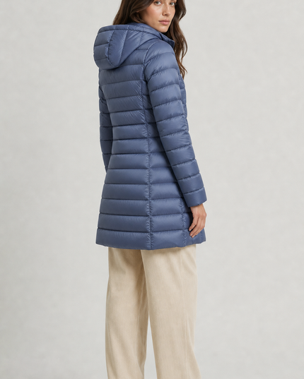 Women's Hooded Quilted Longline Winter Puffer Coat