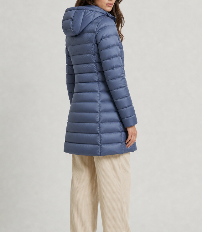 Women's Hooded Quilted Longline Winter Puffer Coat