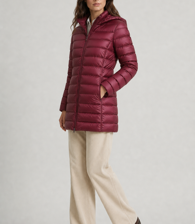 Women's Hooded Quilted Longline Winter Puffer Coat