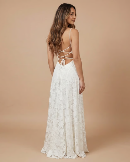 Women's Lace Dress with a Strapless Neckline