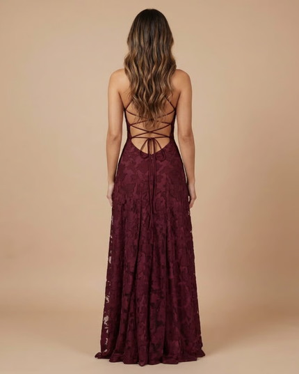 Women's Lace Dress with a Strapless Neckline