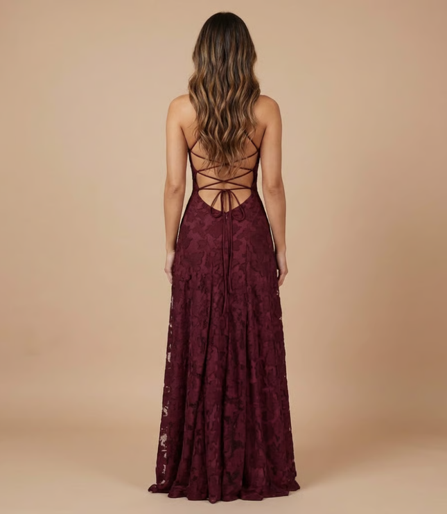 Women's Lace Dress with a Strapless Neckline