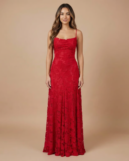 Women's Lace Dress with a Strapless Neckline