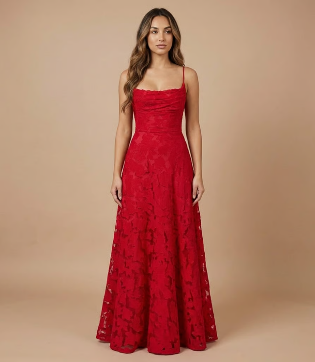 Women's Lace Dress with a Strapless Neckline