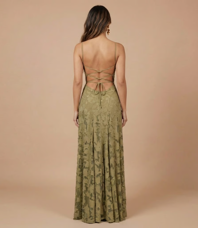 Women's Lace Dress with a Strapless Neckline