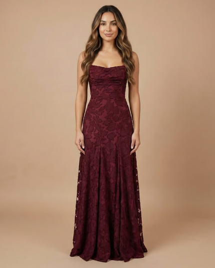 Women's Lace Dress with a Strapless Neckline