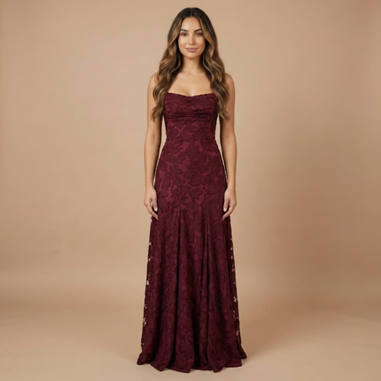 Women's Lace Dress with a Strapless Neckline