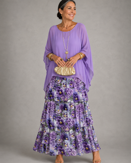 Women's Layered Flowy Relaxed Fit Tiered Maxi Dress