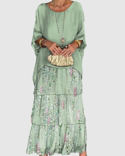 Women's Layered Flowy Relaxed Fit Tiered Maxi Dress