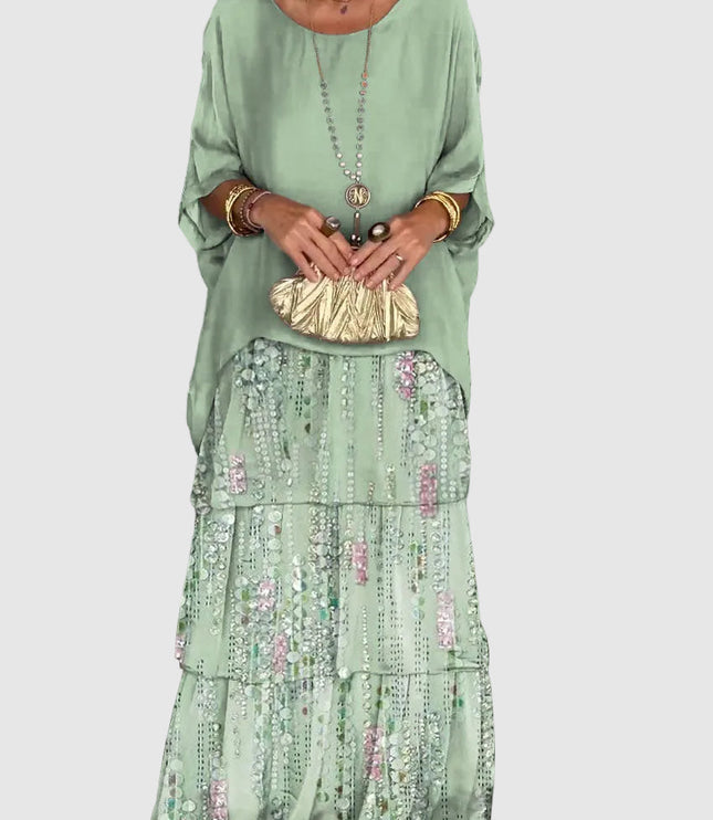 Women's Layered Flowy Relaxed Fit Tiered Maxi Dress