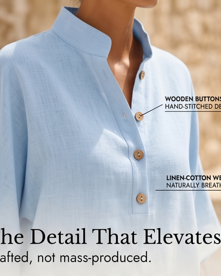 Women's Linen Two Piece Tunic and Wide Leg Pants