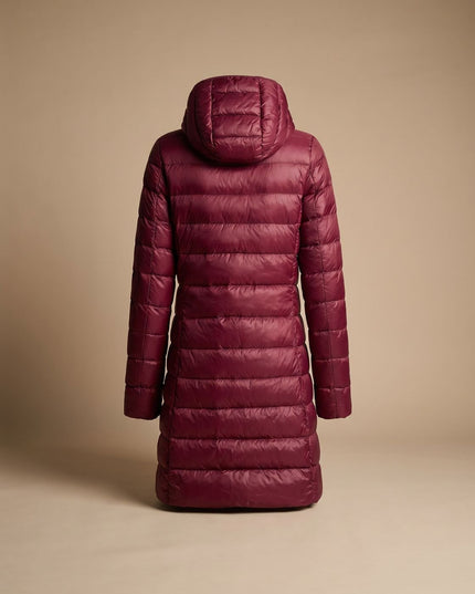 Women's Long Hooded Lightweight Puffer Winter Jacket