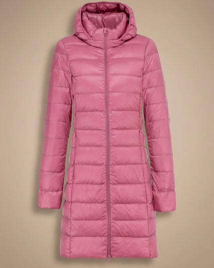 Women's Long Hooded Lightweight Puffer Winter Jacket
