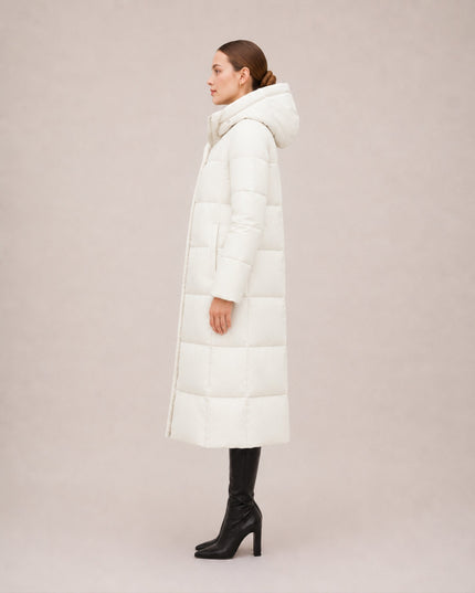 Women's Long Hooded Quilted Puffer Winter Coat
