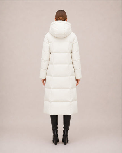 Women's Long Hooded Quilted Puffer Winter Coat