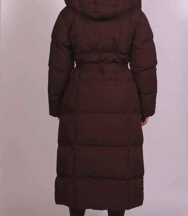 Women's Longline Quilted Padded Winter Puffer Coat