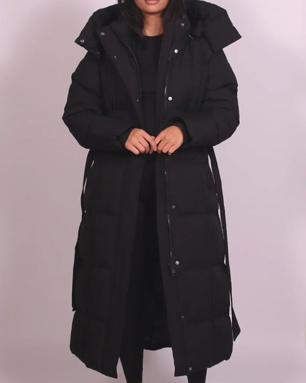 Women's Longline Quilted Padded Winter Puffer Coat