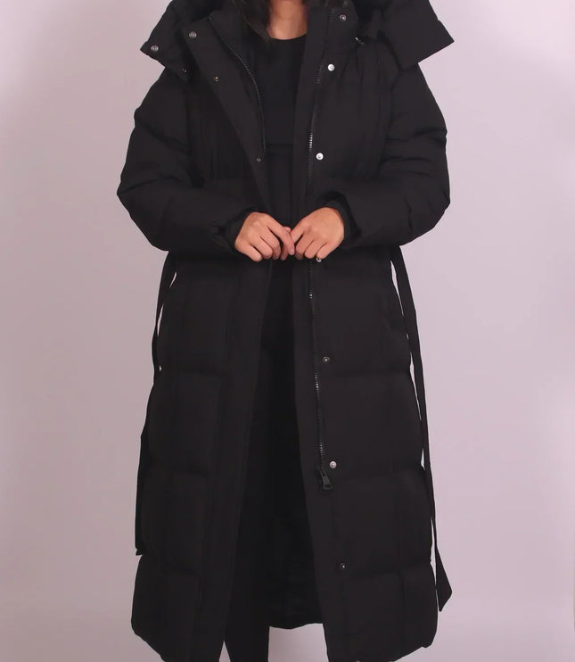 Women's Longline Quilted Padded Winter Puffer Coat