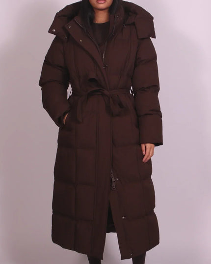Women's Longline Quilted Padded Winter Puffer Coat