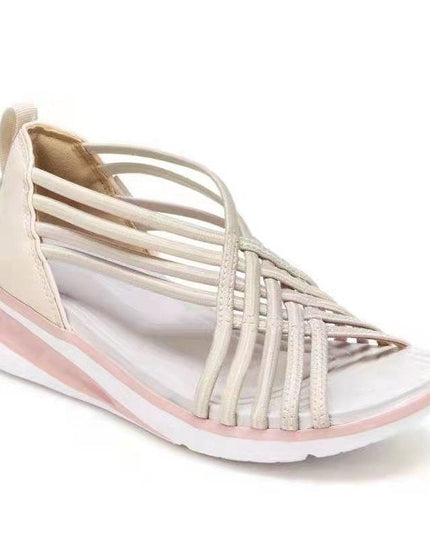 Women's Low Wedges in a Caged Strap Design