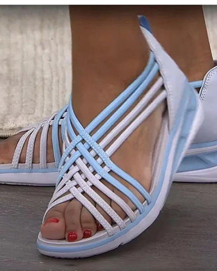 Women's Low Wedges in a Caged Strap Design