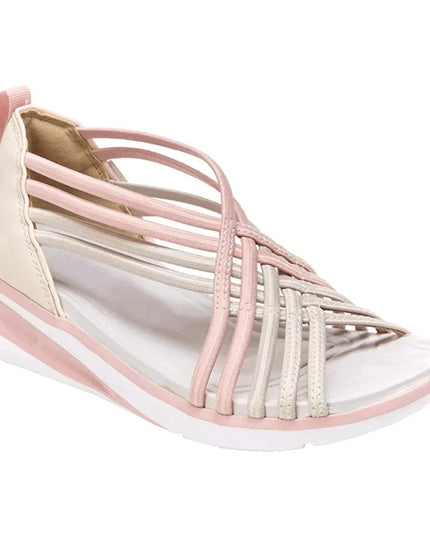 Women's Low Wedges in a Caged Strap Design