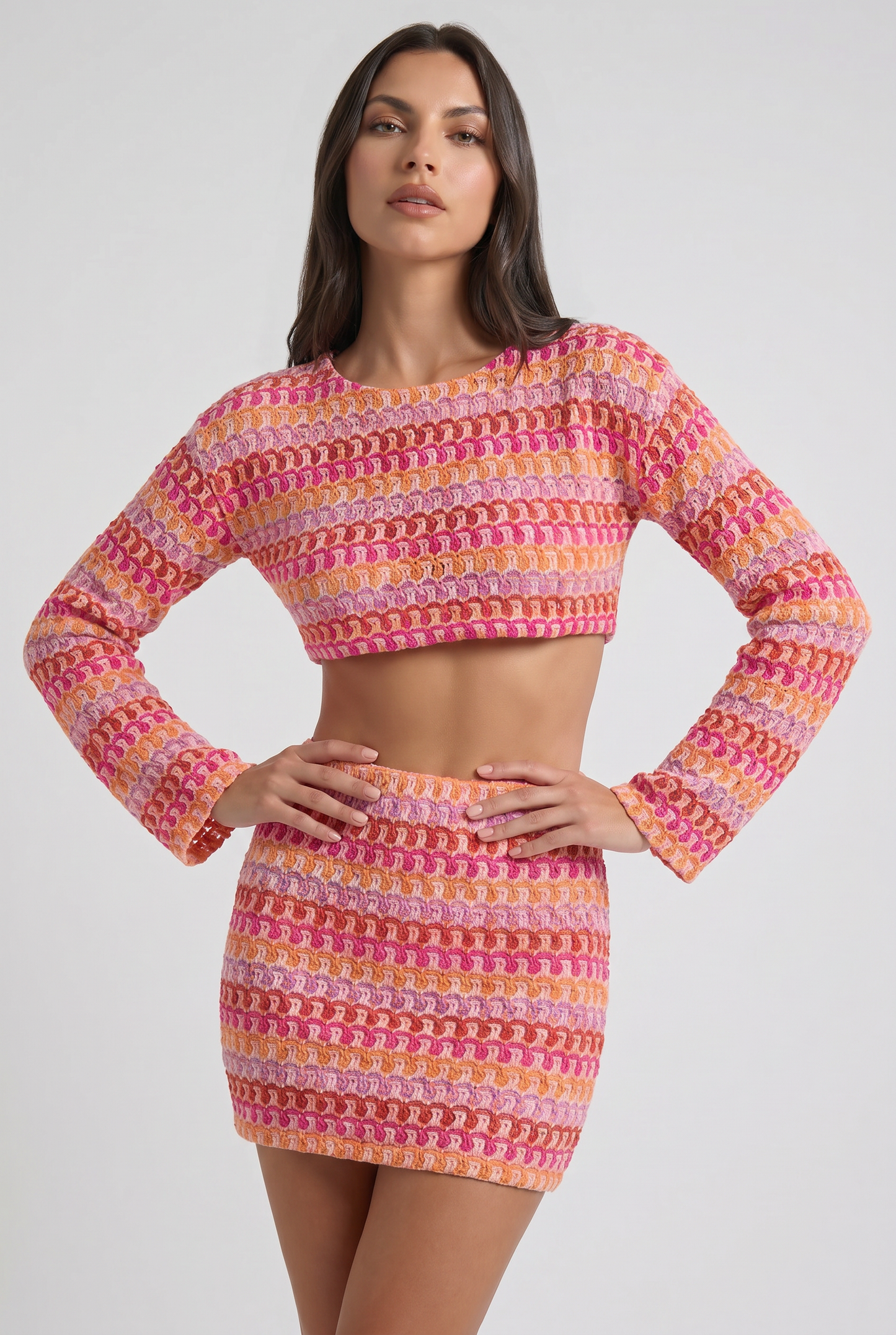 Women's Matching Crop Top and Skirt Summer Co-ord Set