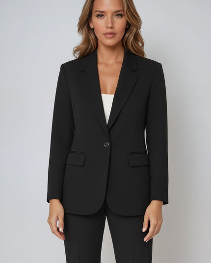 Women's Notch Lapel Single Button Tailored Blazer