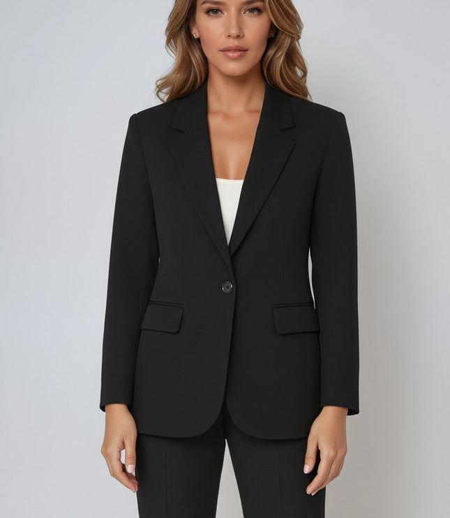 Women's Notch Lapel Single Button Tailored Blazer