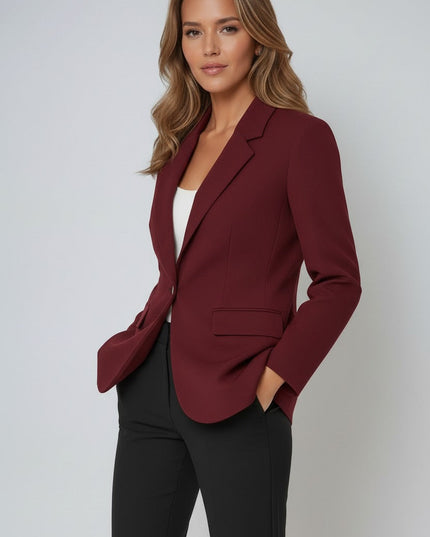 Women's Notch Lapel Single Button Tailored Blazer