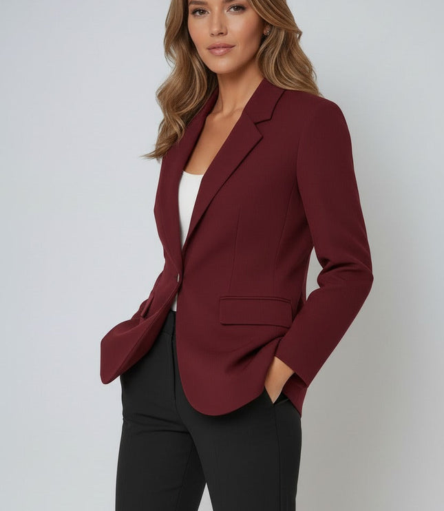 Women's Notch Lapel Single Button Tailored Blazer