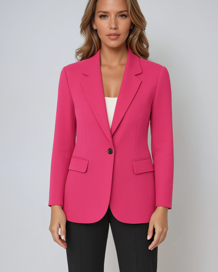 Women's Notch Lapel Single Button Tailored Blazer
