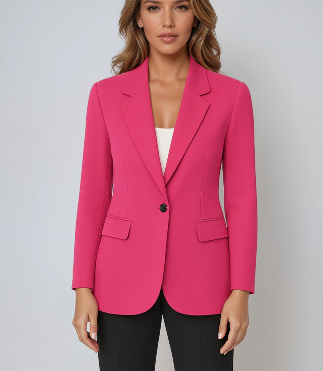 Women's Notch Lapel Single Button Tailored Blazer