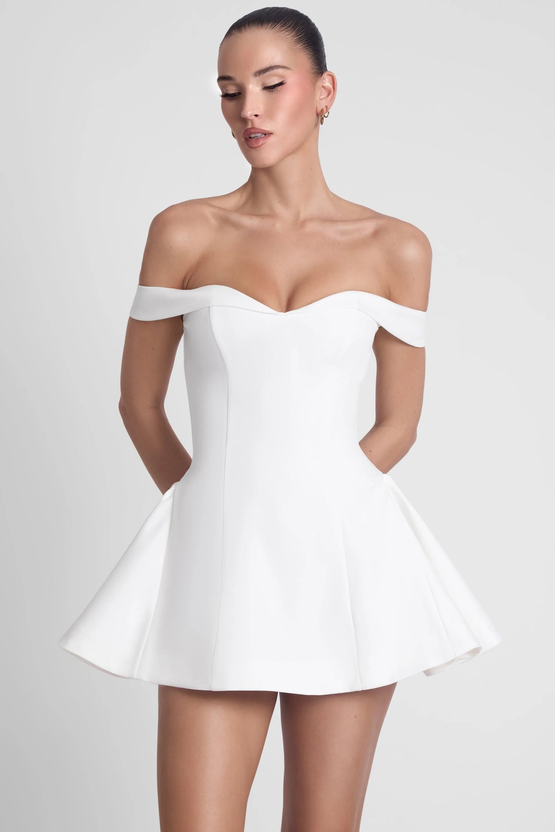 Women Off Shoulder Contrast Mini Dress - product image 4