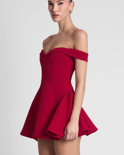 Women Off Shoulder Contrast Mini Dress - product image 7