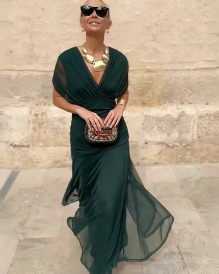 Women Off Shoulder Draped Ruched Midi Dress - product image 11