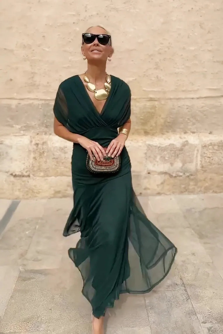 Women Off Shoulder Draped Ruched Midi Dress - product image 11