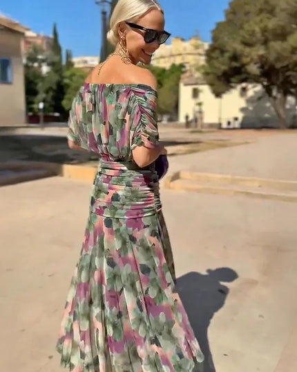 Women Off Shoulder Draped Ruched Midi Dress - product image 13