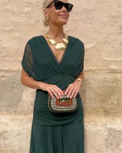 Women Off Shoulder Draped Ruched Midi Dress - product image 12